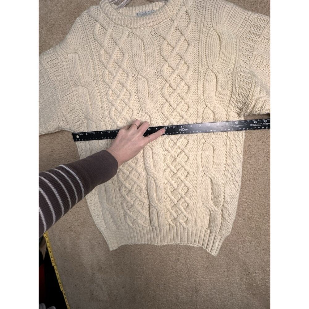 Classic Cream Fisherman Cable Knit Sweater 100% Wool - Picture 8 of 14
